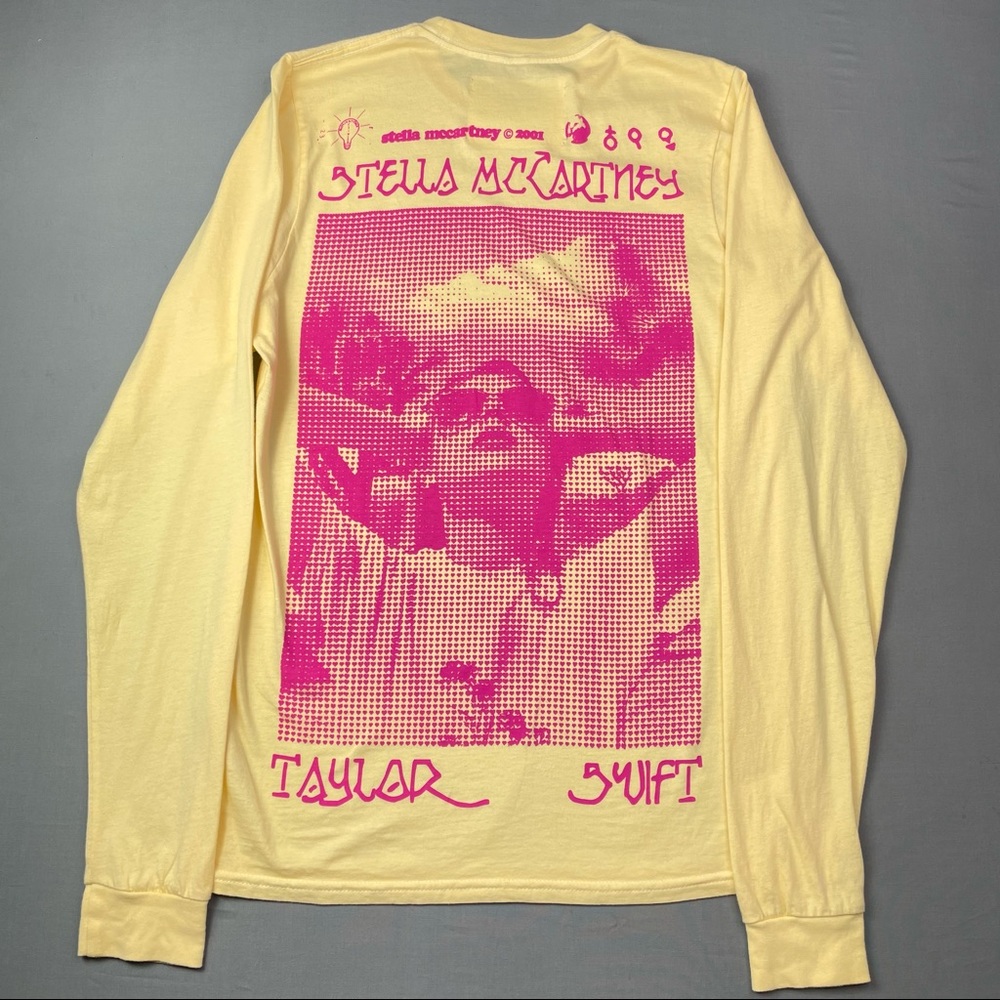 SOLD Taylor Swift x Stella McCartney NEW Yellow Graphic Long Sleeve Tee Small - Picture 1 of 6